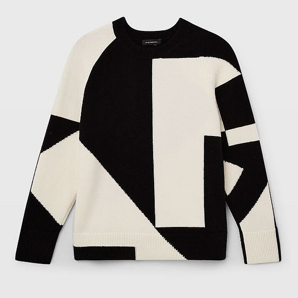 Club Monaco Oversized Intarsia Geo Sweater